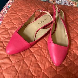 Talbots size 6.5 hot pink sling back shoes